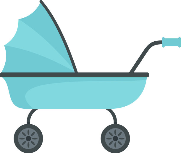 婴儿手推车图标扁平化风格图片下载