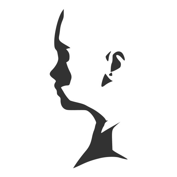 一个女性头部侧面的剪影图片下载