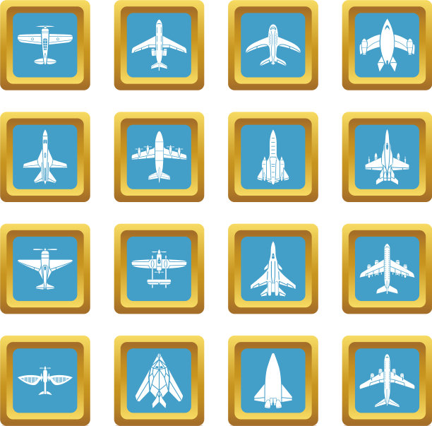 飞机俯视图图标设置蓝宝石广场图片下载