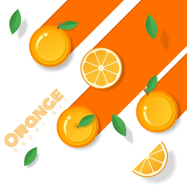 鲜橙水果背景纸艺术风格图片下载