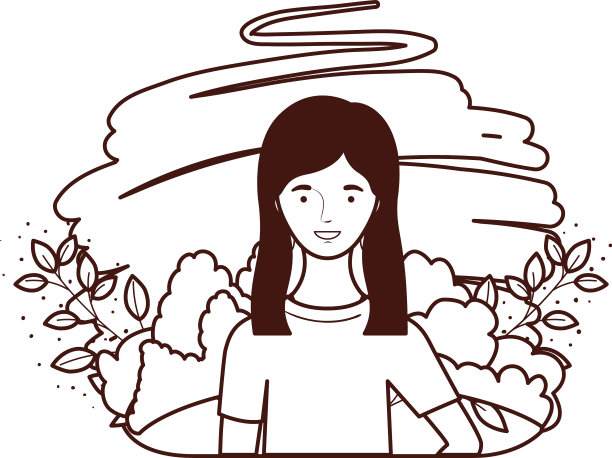 用风景剪影年轻女子图片下载