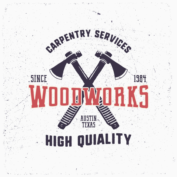 古董手绘木制品标志和徽章图片下载