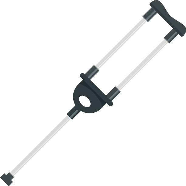 医疗拐杖图标平坦风格图片下载