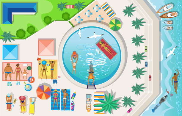 以海滩休闲旅游为主题图片下载