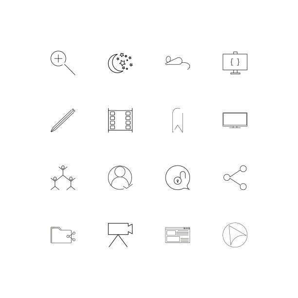 界面线性细图标设置轮廓简单图片下载