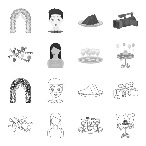 用旗帜和球引导庆典的花环图片下载