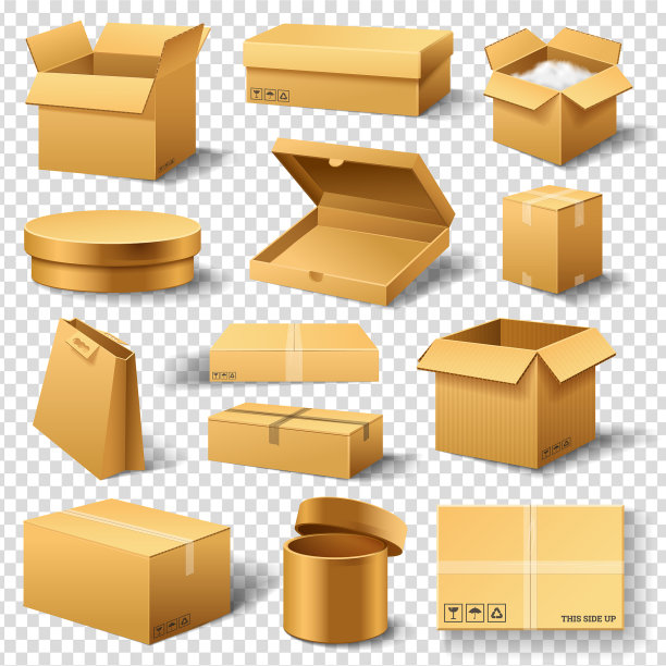 现实的空纸板箱打开棕色图片下载