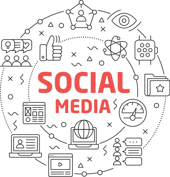 社交媒体线性幻灯片图片下载