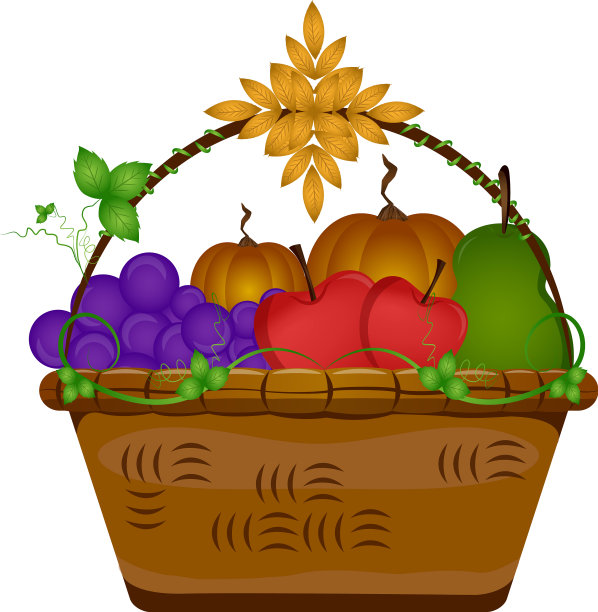装食物的木篮子图片下载