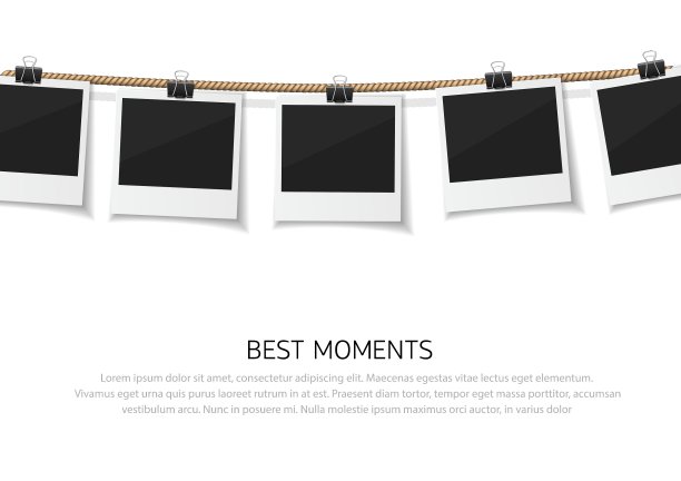 现实的即时复古风格的照片与线图片下载