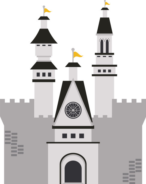 白色城堡图标形象图片下载