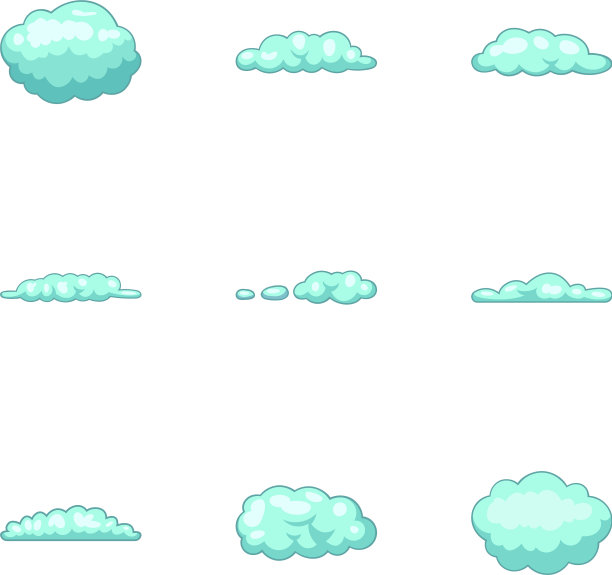 积云图标设置卡通风格图片下载