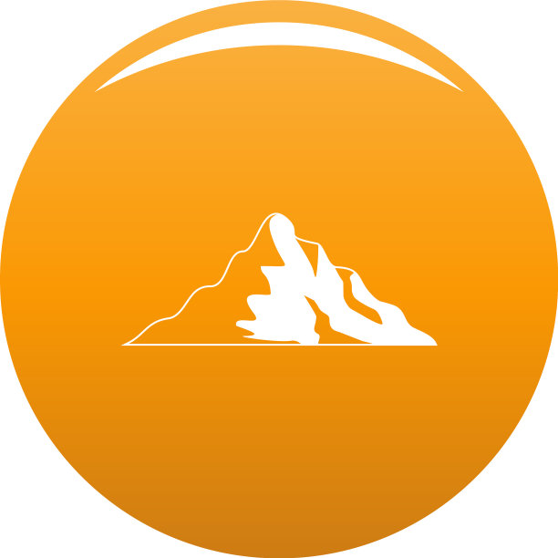 雪山图标橙色图片下载