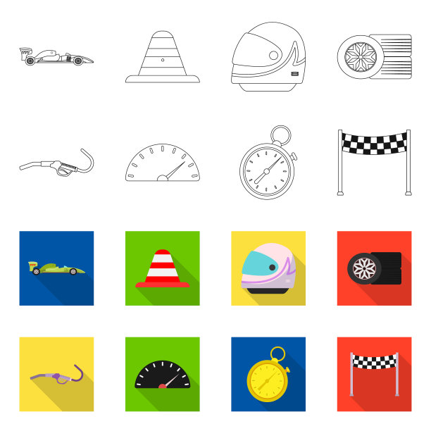 汽车孤立对象与汽车拉力赛标志集图片下载