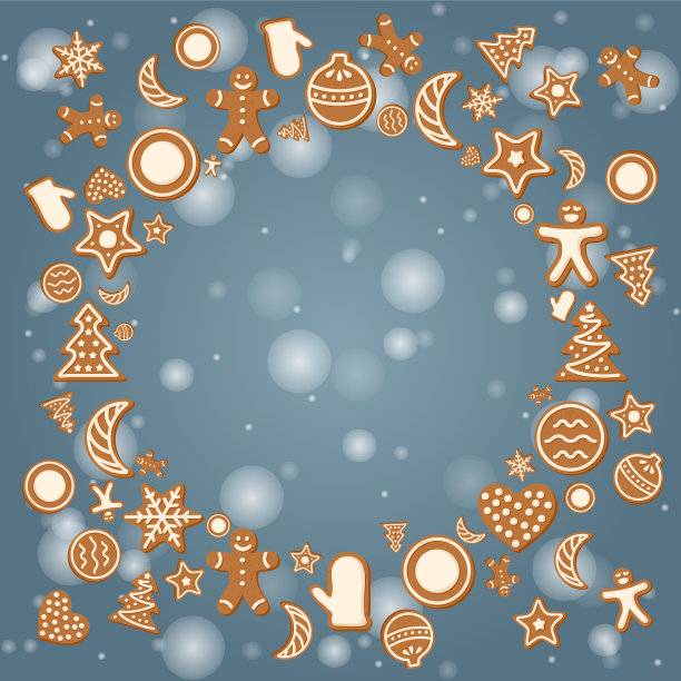 圣诞贺卡和姜饼图片下载