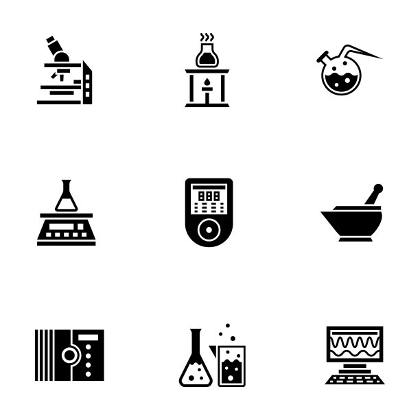 化学实验室glyph样式图标合集图片下载