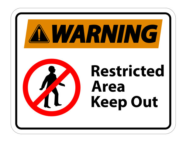 白色背景上的“禁区禁止入内”标志图片下载