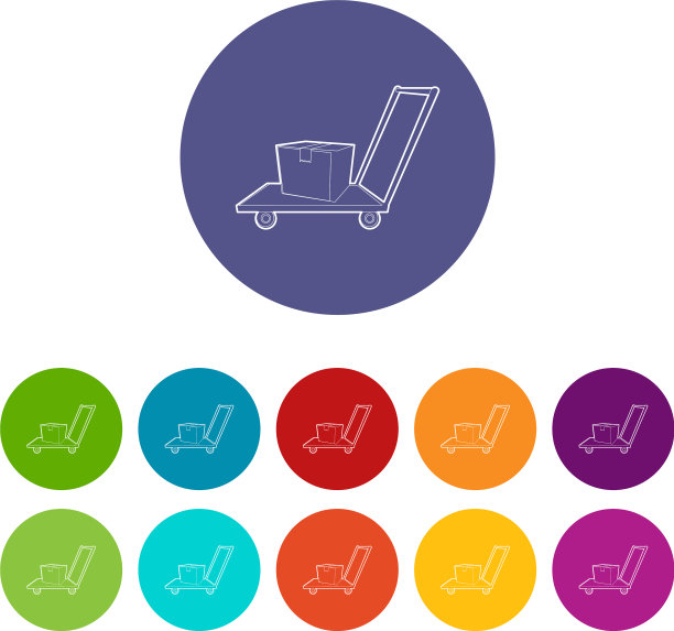 仓库手推车图标设置颜色图片下载