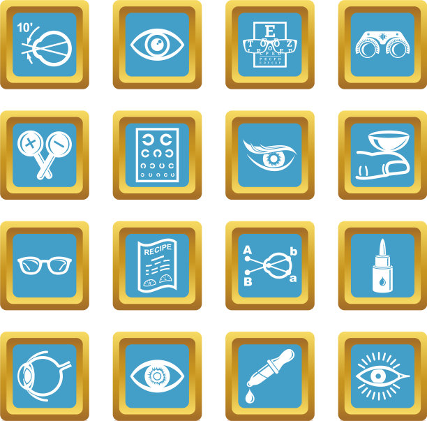 眼科医师图标设置蓝宝石广场图片下载