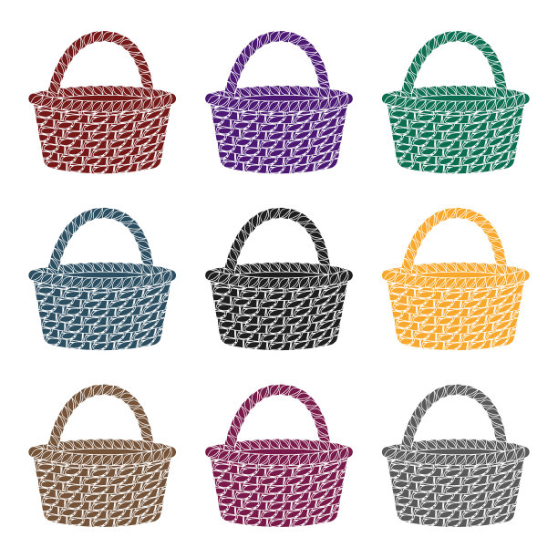 用来装水果和蔬菜的草编篮子图片下载