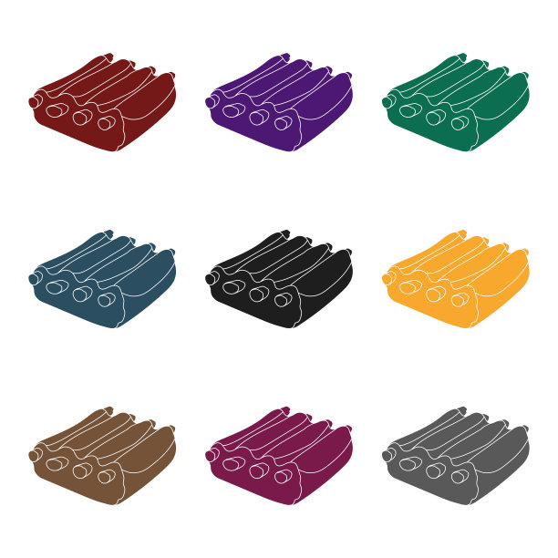 猪排骨图标在黑色风格孤立在白色图片下载