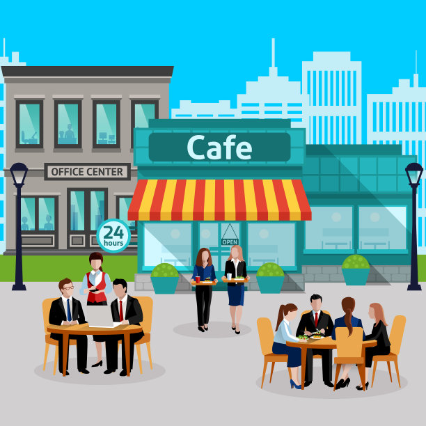 商务午餐人士彩色构图图片下载