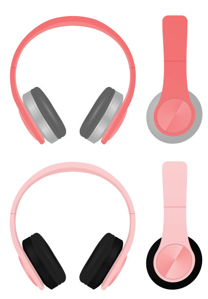 粉红色的耳机图片下载