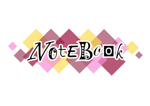 笔记本在黑色的背景上的方块图片下载