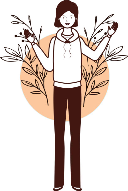 剪影女子站在风景中图片下载