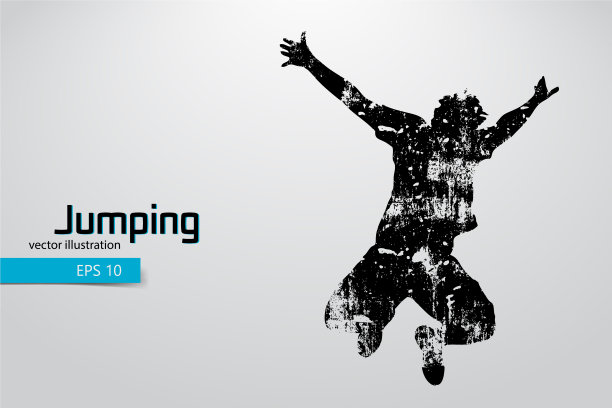 一个跳跃的人的剪影图片下载