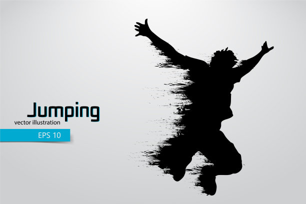一个跳跃的人的剪影图片下载