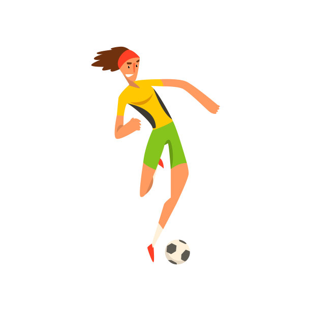 足球运动员穿着绿黄相间的队服奔跑图片下载