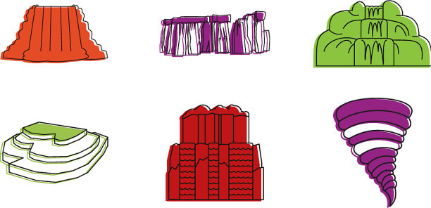 风景图标设置颜色轮廓样式图片下载