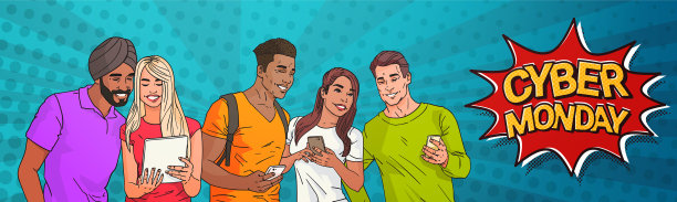 网络星期一销售海报波普艺术设计与组图片下载