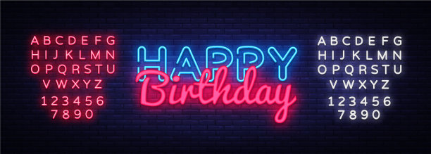 生日快乐霓虹短信生日快乐图片下载