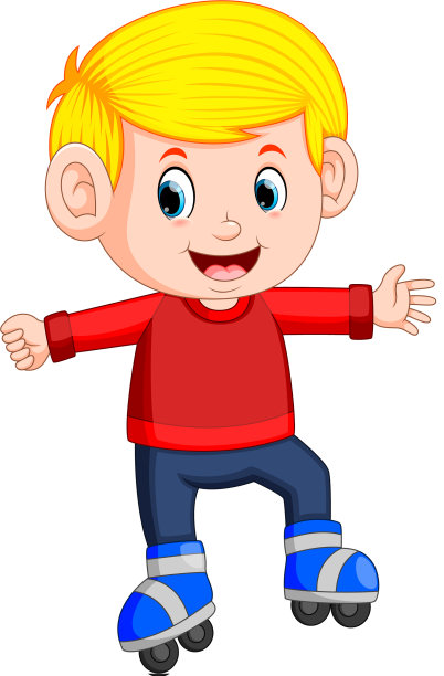 男孩骑着旱冰鞋图片下载
