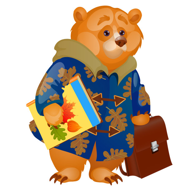 可爱的动画棕熊在它的爪子图片下载