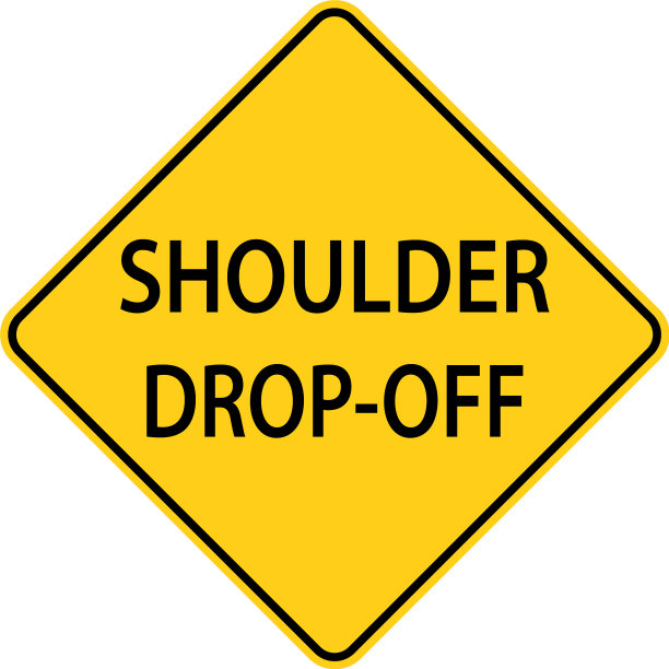 美国交通道路标志肩低则图片下载