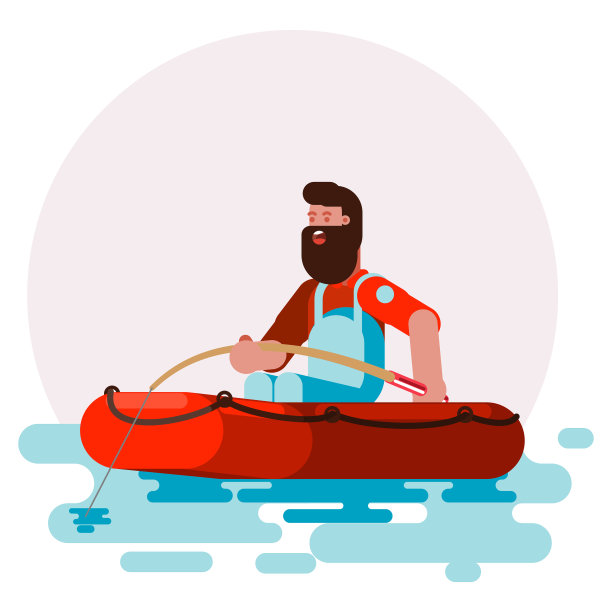 在船上捕鱼的人图片下载