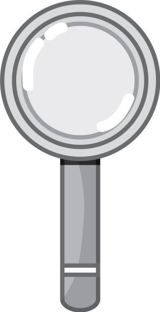 灰度放大镜工具对象设计图片下载