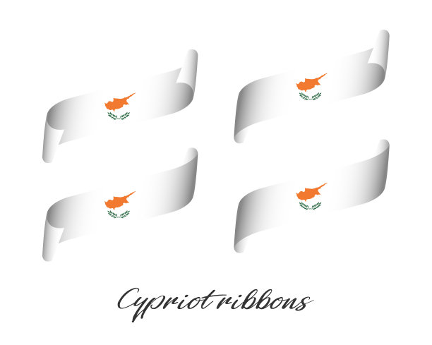 四套现代彩色塞浦路斯丝带图片下载