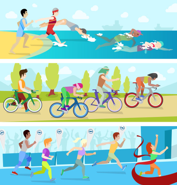 铁人三项体育竞赛比赛信息图表图片下载