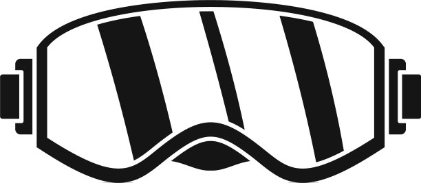 滑雪眼镜图标简单的风格图片下载