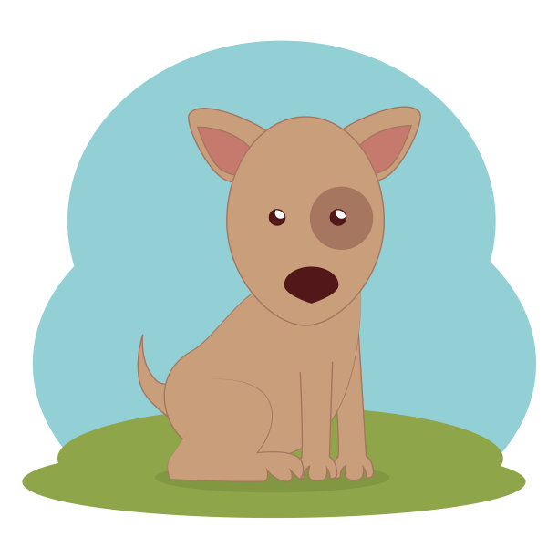 草地上可爱的狗图片下载