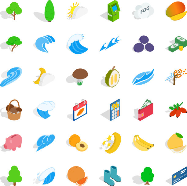 生活图标设置等距风格图片下载