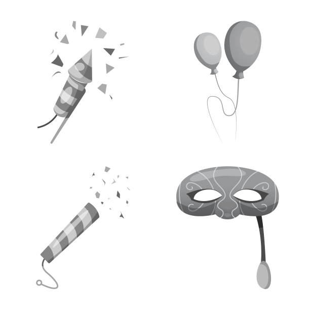 设计派对和生日图标集图片下载