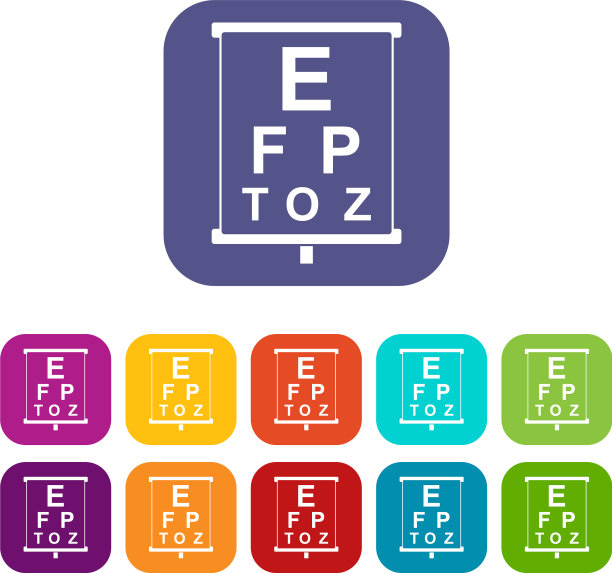 白色标语牌与字母视力测试图标图片下载