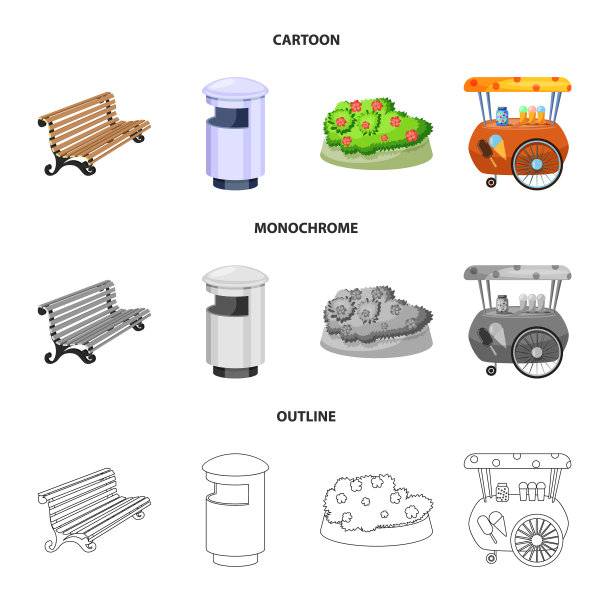 孤立对象城市和街道的图标集图片下载