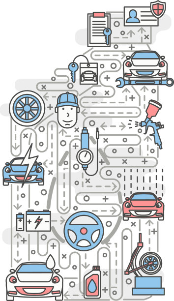 细线艺术车服务海报横幅图片下载