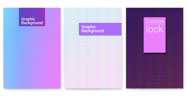 用波浪条纹的半色调设计海报图片下载